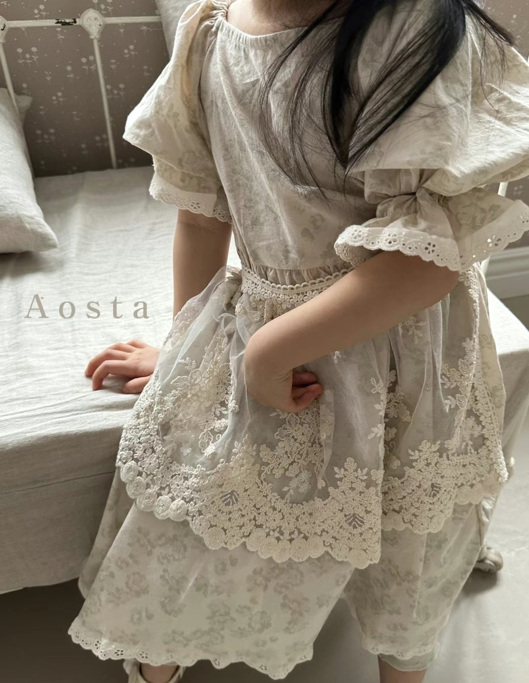 AOSTA 2023 Lace apron 韓國童裝圍裙