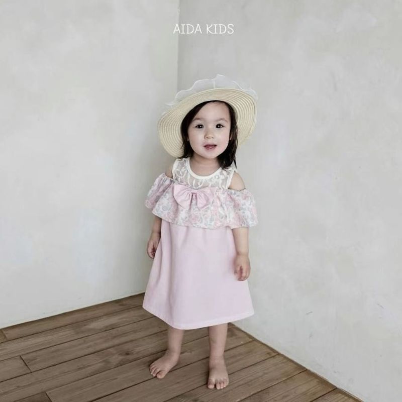 AIDA 2023 韓國童裝連身裙 OP new rose off shoulder dress