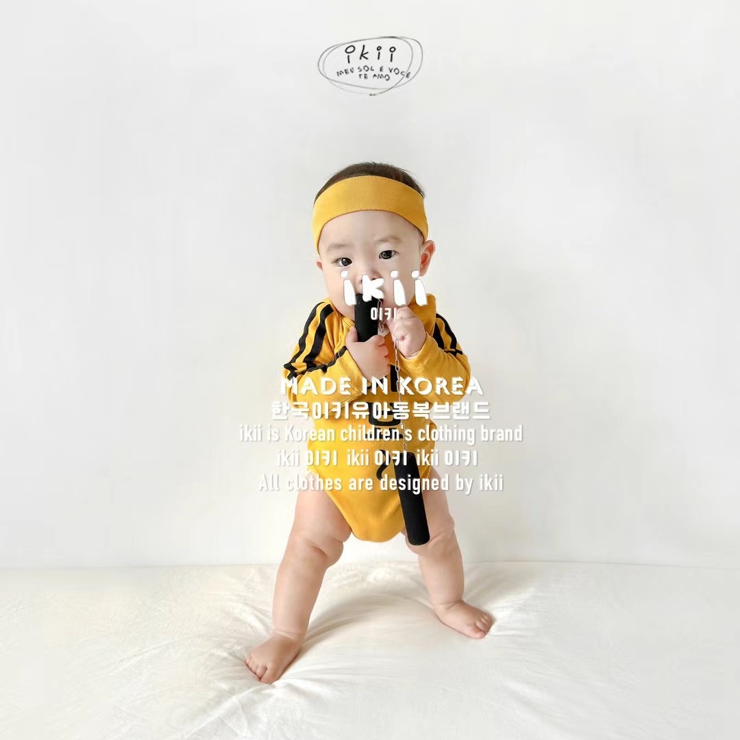 IKII 2023♡Bruce Lee 2set 韓國嬰兒連身衣+頭帶 